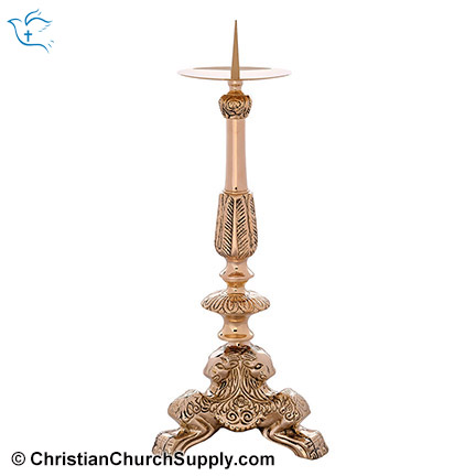 Brass Candlestick with Nail